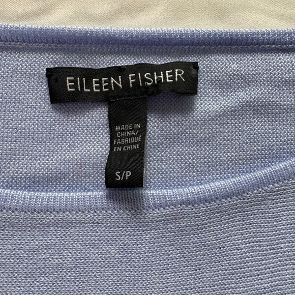 Eileen Fisher Sweater Wool Blend S/P Ice Blue Asymmetrical Boho Lagenlook Soft - Picture 3 of 9
